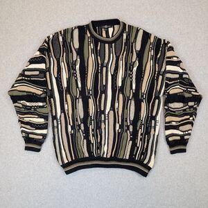Vintage Cotton Traders Men’s 2XL 3D Knit Sweater Coogi Style Cosby Biggie VTG